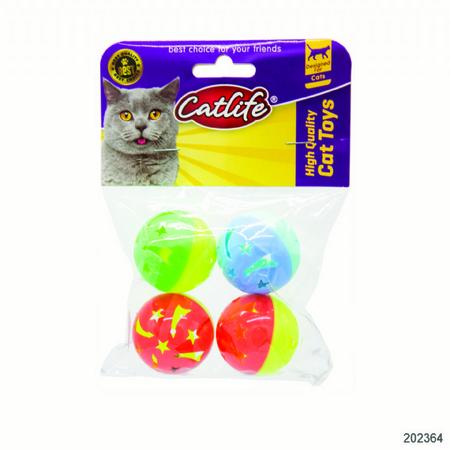 brsp 202364-CATLİFE  4'lü paket Zilli kedi oyuncağı 