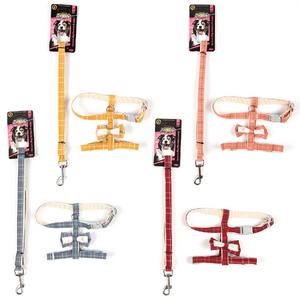 brsp 203491-DOGLİFE EKOSE DESENLİ PAPYONLU GÖĞÜS TASMASI+GEZDİRME (M)