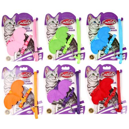 brsp 203492-CATLİFE KEDİLER İÇİN KELEBEKLİ GÖĞÜS TASMASI+GEZDİRME 1,0CM