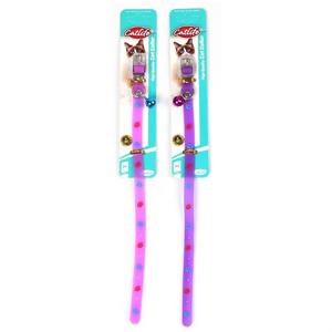 brsp 203512-CATLİFE PATİ DESENLİ SİLİKON BOYUN TASMASI ZİLLİ MİX COLOR