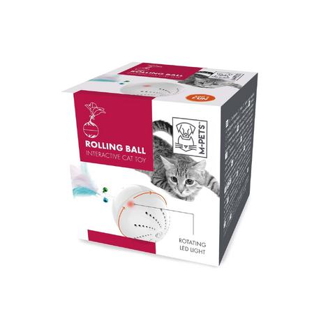 20617401 M-PETS ROLLING BALL İNTERAKTİF KEDİ OYUNCAĞI WHİTE