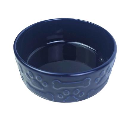 Lacivert Porselen Mama ve Su Kabı 23 CM