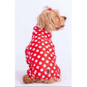 23520 Kırmızı Dots Tulum Yağmurluk L beden