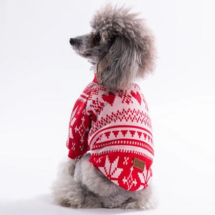 25729 Kırmızı Nordic Winter-Snowflake Sweat XL Beden