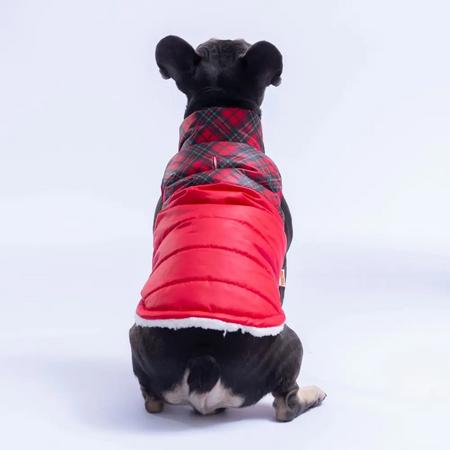 26107 Kırmızı Plaid Yelek L Beden