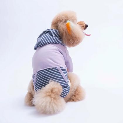 26723 Lila Sera Stripe Hoodie L Beden KPAW