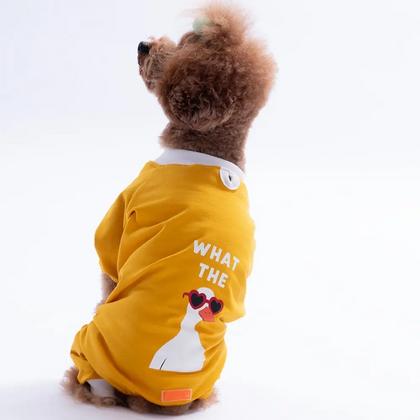 26907 Sarı What The Duck Pijama Tulum 2XL Beden