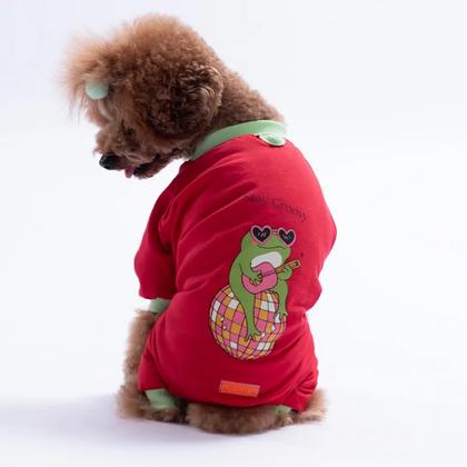 26909 Kırmızı Stay Groovy Pijama Tulum L Beden