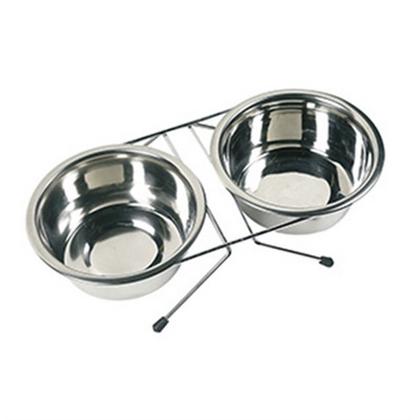 has-400-8125 ayaklı çiftli çelik mama kabı 17cm