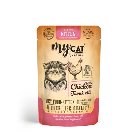 Mycat Tavuk Etli Kitten Pouch Yaş Mama 85gr 4061