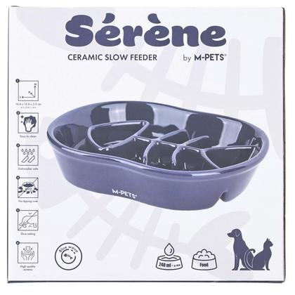 Serene Fish Seramik Yavaş Yeme Mama Kabı 240ml Dark Blue 60532517