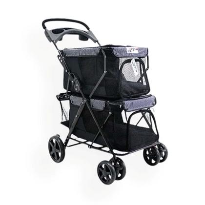 BL04 8682689204737  Zampa Twins Kedi & Köpek Arabası Siyah, 51x85x100cm sfrp