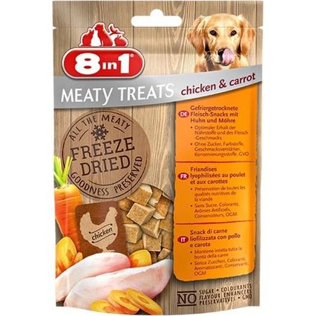 8in1 Freeze Dried Tahılsız Kurutulmuş Tavuk ve Havuçlu Köpek Ödül Maması 50 Gr adp-661442 - 146124