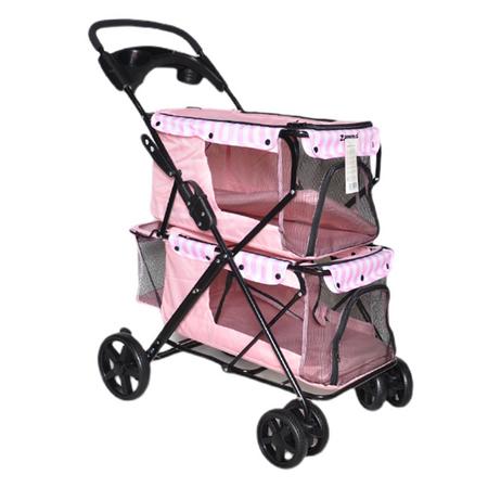 BL04 -Zampa Twins Kedi & Köpek Arabası Pembe, 51x85x100cm sfrp