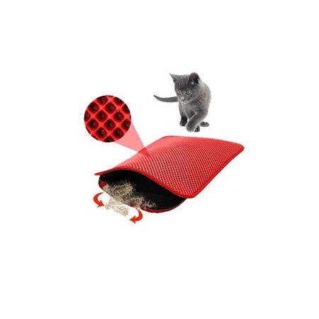 Elekli Kedi Tuvalet Önü Paspası 40 x 55 Cm Kirmzi zpü