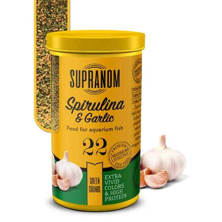 Supranom tüm balıklar için spirulina& garlic green granul 250ml (22)
