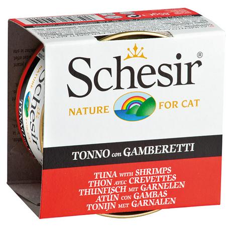 ADP-230-C138 Schesir For Cat Jöle İçerisinde Ton Balıklı ve Karidesli Kedi Maması 85g 