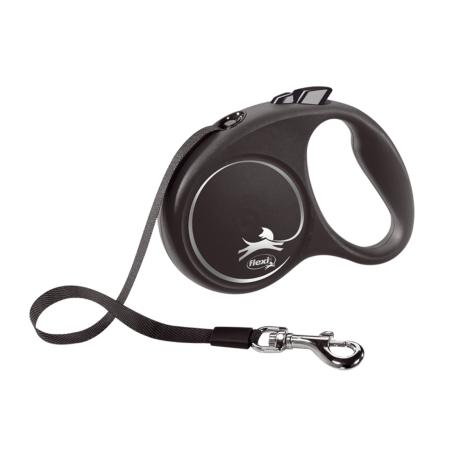 ADP-235-120001S  Flexi Black Design Otomatik Şerit Gezdirme Kayışı 5 Metre Small Siyah