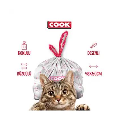 Akıllı Kedi Tuvaleti Büzgülü Sabun Kokulu Çöp Torbası Ebat 2 - 20 Yaprak 48X50 cm