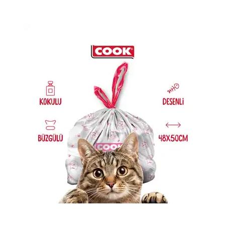 Akıllı Kedi Tuvaleti Büzgülü Sabun Kokulu Çöp Torbası Ebat 2 - 20 Yaprak 48X50 cm