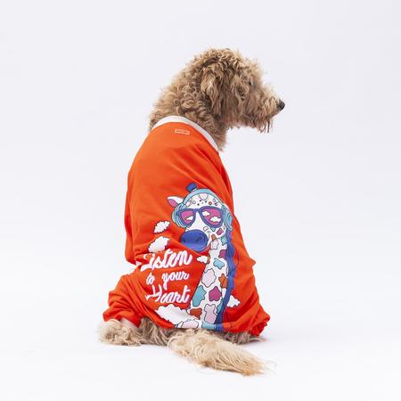 PAW- 24951 Turuncu Giraffe Büyük Pijama Tulum 7XL beden