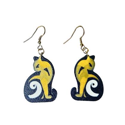 Arkaya Bakan Renkli Kedi Küpe K2010