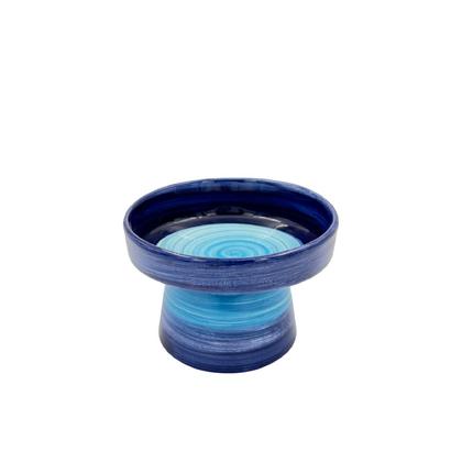 ayaklı mama fırça iz lacivert/mavi Seramik Kap