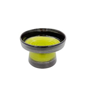 ayaklı mama fırça iz siyah/yeşil Seramik Kap