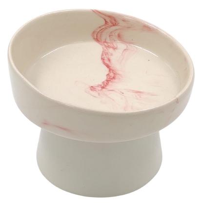 Ayaklı Mama Pembe Seramik Kap