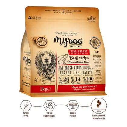 Az Tahıllı Dana Etli Yüksek Enerji Yetişkin Tüm Irk Köpek Maması 3kg
