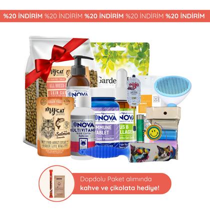 Az Tahıllı Hamsi & Somon Balıklı Skin Care Yetişkin Kedi Maması 1kg ( Dopdolu Paket ) 