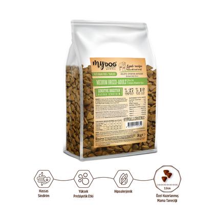 Az Tahıllı Kuzu Etli Orta Irklar İçin Köpek Maması 1kg