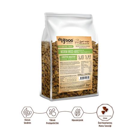 Az Tahıllı Kuzu Etli Küçük ve Orta Irklar İçin Köpek Maması 1kg