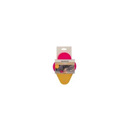 Beeztees Yavru Köpek Silikon Yaş Mama Yeme Oyuncağı Pembe Dondurma Şeklinde 21x15cm-626854
