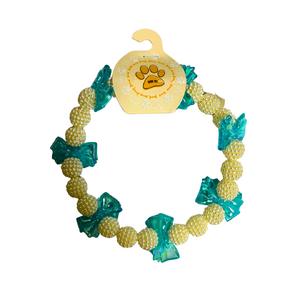 Beyaz/Mavi Kurdeleli Kolye L