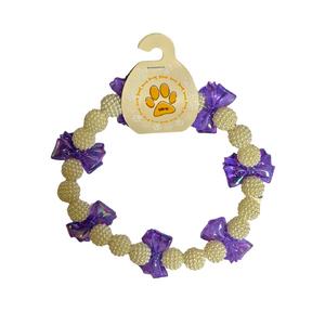 Beyaz/mor Kurdeleli Kolye XS