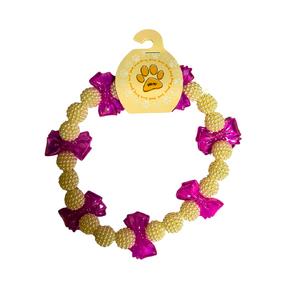 Beyaz/Pembe Kurdeleli Kolye M