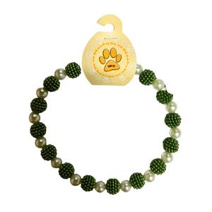 Beyaz/Yeşil Boncuklu Kolye M