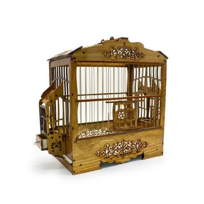 Birdlife Bombeli Lüks Oymalı Ahşap Kuş Kafesi 35X30X17Cm brsp-05867