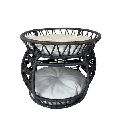 Bombeli Çift Katlı Yatak ( Beyaz ve Gri)