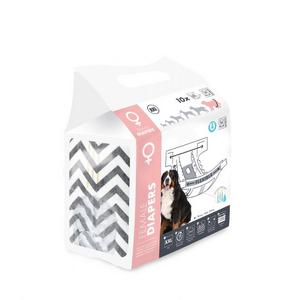 BRSP-10124699 M-PETS DIAPERS DİŞİ KÖPEKLER İÇİN KÜLOT BEZ (XXL) 10LU