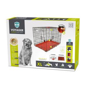 brsp 10450205 M-PETS VOYAGER KÖPEK KAFESİ 2 KAPILI (XL) KIRMIZI 106X71X76CM