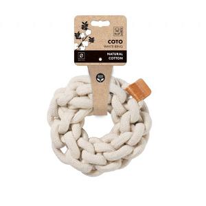 brsp-10646701 M-PETS COTO WHITE LOOP BALL 6,5CM ÇEKMELİ ÖRGÜ TOP OYUNCAK