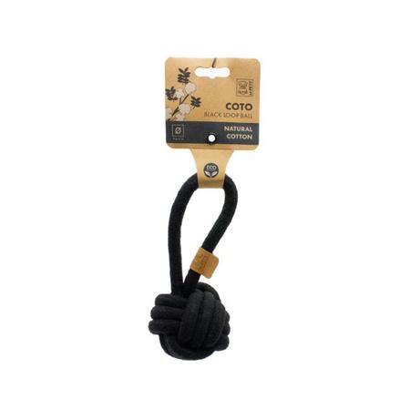 brsp-10647108 M-PETS COTO BLACK LOOP BALL 8CM ÇEKMELİ ÖRGÜ TOP OYUNCAK