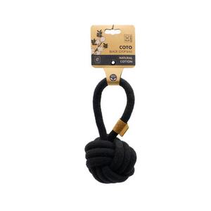 brsp-10647208 M-PETS COTO BLACK LOOP BALL 11CM ÇEKMELİ ÖRGÜ TOP OYUNCAK