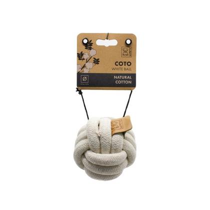 brsp-10647401 M-PETS COTO WHITE BALL 9.5CM ÖRGÜ TOP OYUNCAK