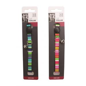 brsp 10813499 M-PETS STRIPES ZİLLİ KEDİ BOYUN TASMASI greenpink