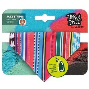 brsp 10839999 M-PETS URBAN STYLE JAZZ STRIPES BANDANA COLLAR (XS)