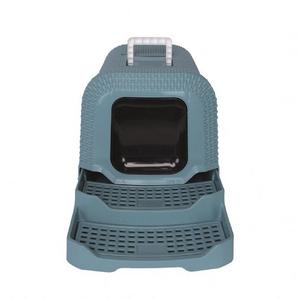 brsp 20116217 M-PETS SUEZ RATTAN KAPALI KEDİ TUVALETİ BLUE 69X42X41CM