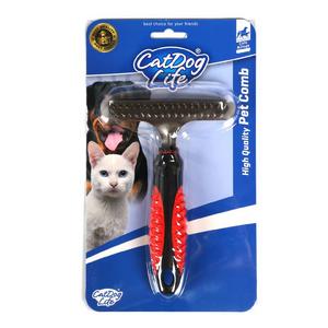 brsp 203738-CAT&DOGLİFE KEDİ VE KÖPEKLER İÇİN ÇİFT SIRALI TIRMIK TARAK 11X16CM